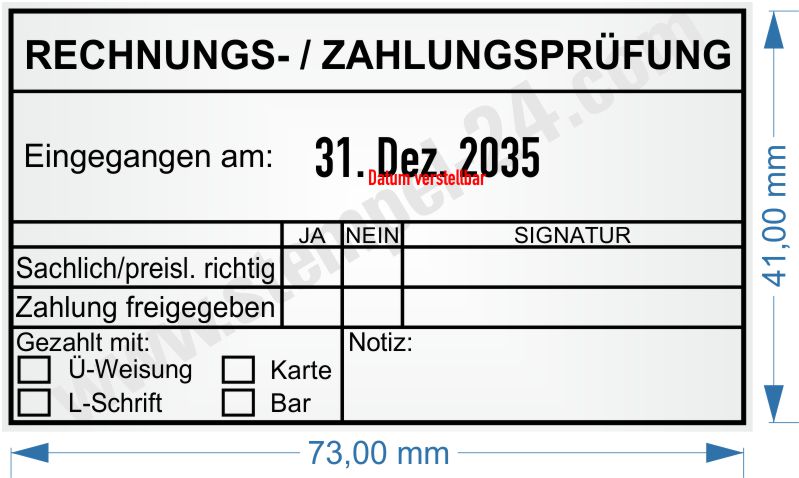 Stempel Rechnungsprüfung / Zahlungsprüfung