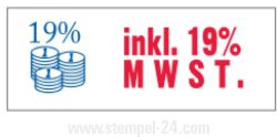 Stempel inkl. 19% MWST. 