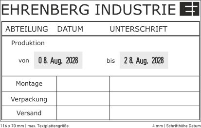 Stempelplatte für den Trodat Professional 54126