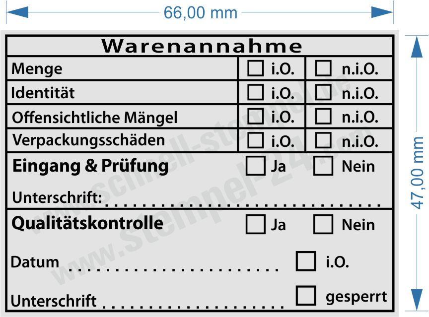 Stempel Warenannahme Eingang Prüfung Qualitätskontrolle Stempel Warenannahme Eingang Prüfung Qualitätskontrolle