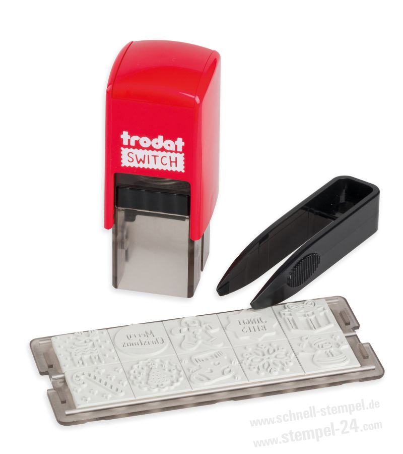 Stempel Weihnachtsset Trodat Switch Rot Set
