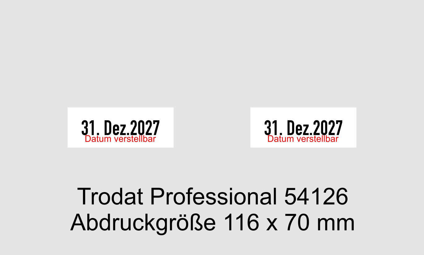 Muster Stempel mit Doppeldatum Links/Rechts und individueller Stempelplatte
