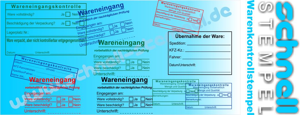 Kontrollstempel für Wareneingang und Warenausgang