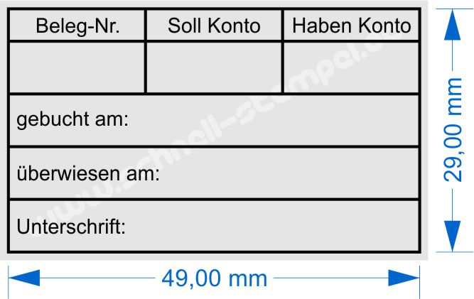 Holzstempel-Gebucht-Belegnummer-Sollkont-Habenkonto