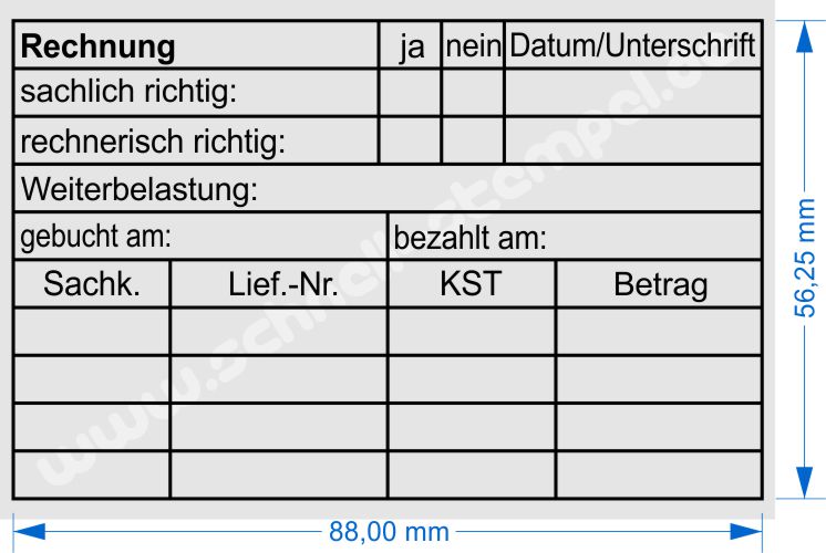 Holzstempel-60x90-Rechnung-sachlich-rechnerisch-Weiterbelastung