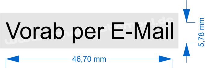 Holzstempel mit Text Vorab per E-mail