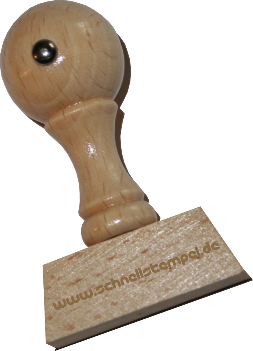 Holzstempel aus Buchenholz mit Text Erledigt