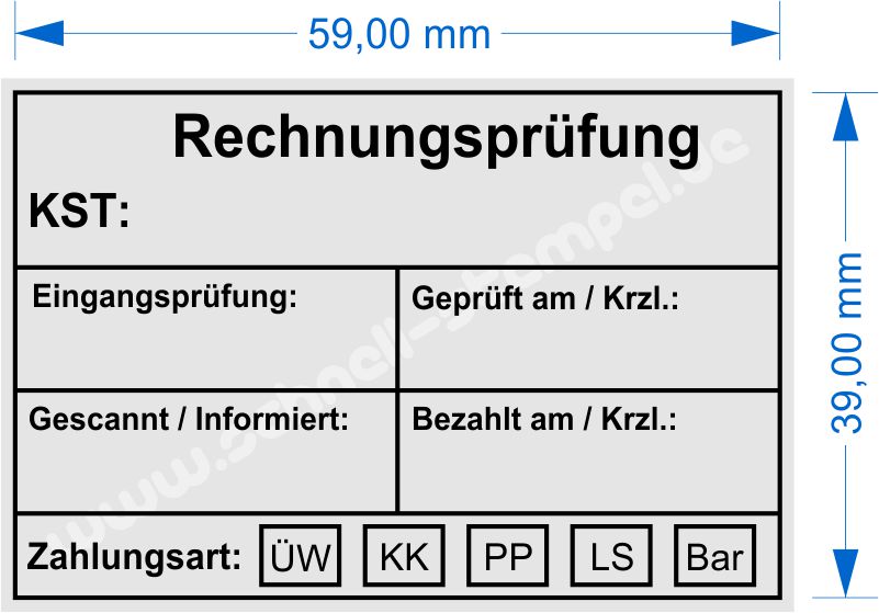 Stempelplatte Kontierungsstempel Kostenstelle