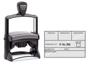 54110 Trodat Professional Buchungsstempel Sollkonto-Habenkonto-Kostenstelle
