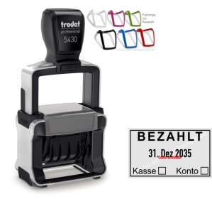 Stempel Bezahlt Kasse Bar •5430