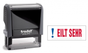 4912 Trodat Office Printy EILT SEHR mit roten Schriftzug und blauen Symbol