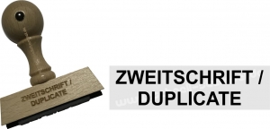 Holzstempel 15 x 60 mm Zweitschrift / Duplicate