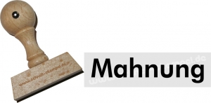 Holzstempel 15 x 60 mm Mahnung