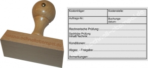 Holzstempel 60x90 Kostenträger Kostenstelle Konditionen