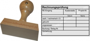 Holzstempel 60x90 Rechnungsprüfung Kostenstelle Projektnummer