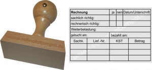 Holzstempel 60x90 Rechnung Weiterbelastung