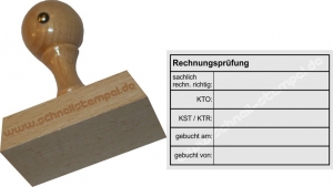 Holzstempel Rechnungsprüfung sachlich rechnerisch richtig -Abdruckgröße 47 x 68 mm