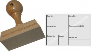 Holzstempel Geprüft Zahlung bis -Abdruckgröße 47 x 68 mm