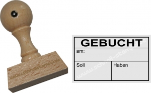 Holzstempel 30x50 Gebucht am Soll Haben