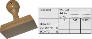 Holzstempel 40x80 Gebucht Bezahlt Gutschrift Skonto