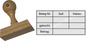 Holzstempel 30x60 Belegnummer Soll Haben gebucht Betrag