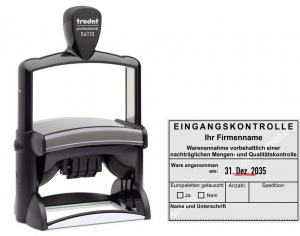 Stempel Eingangskontrolle mit eigenem Firmenname • Trodat Professional 54110 •