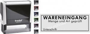 4915 Stempel Trodat Printy Wareneingang Menge und Art geprüft Unterschrift