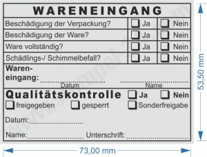 Stempel Wareneingangskontrolle Qualitätskontrolle Schimmelbefall 5211