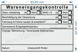 HACCP-Stempel Wareneingangskontrolle Mindesthaltbarkeit Charge • 5211