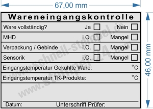 HACCP Kontrollstempel Wareneingang Temperaturprüfung Sensorik & Mindesthaltbarkeit  • 5208