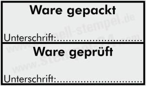 Stempel Ware gepackt - Ware geprüft - 5200
