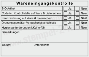 Stempel Warenkontrolle HACCP nach Grundsätzen und Hygieneanforderungen • 5211