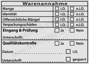 Stempel Warenannahme Eingang Prüfung Qualitätskontrolle | Colop 2800