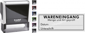 4915 Stempel Trodat Printy Wareneingang Menge und Art geprüft Datum Unterschrift