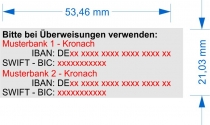 4913 Printy Bitte bei Überweisung verwenden 2. Bank Verbindungen