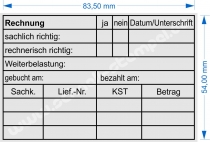 Stempel Rechnung Weiterbelastung gebucht am Lieferantennummer Kostenstelle • 5211