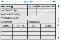 Stempel Rechnung Lieferantennummer Kostenstelle 5211