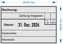 Kontierungsstempel Kostenstelle Mitarbeiter Zahlung freigegeben • Trodat Professional 5474 •
