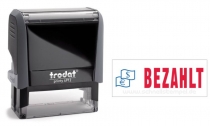 4912 Trodat Office Printy BEZAHLT mit roten Schriftzug und blauen Symbol