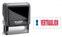 4912 Trodat Office Printy VERTRAULICH mit roten Schriftzug und blauen Symbol