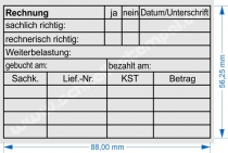 Holzstempel 60x90 Rechnung Weiterbelastung gebucht