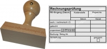 Holzstempel 60x90 Rechnungsprüfung angewiesen Bankart