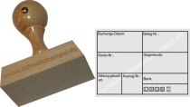 Holzstempel Buchung -Abdruckgröße 47 x 68 mm