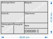 Holzstempel Buchung -Abdruckgröße 47 x 68 mm