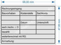 Holzstempel Rechnungsprüfung Bauvorhaben -Abdruckgröße 47 x 68 mm