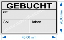 Holzstempel 30x50 Gebucht am Soll Haben