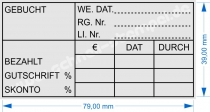 Holzstempel 40x80 Gebucht Bezahlt Gutschrift Skonto