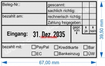 5480 Kontierungsstempel Belegnummer bezahlt mit PayPal Kreditkarte Bar EC Bankeinzug Überweisung