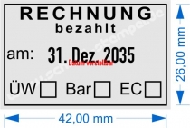 Trodat Professional 5440 Rechnung bezahlt mit Überweisung Bar EC-Karte