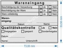 Wareneingangsstempel Qualitätskontrolle Sonderfreigabe 5211